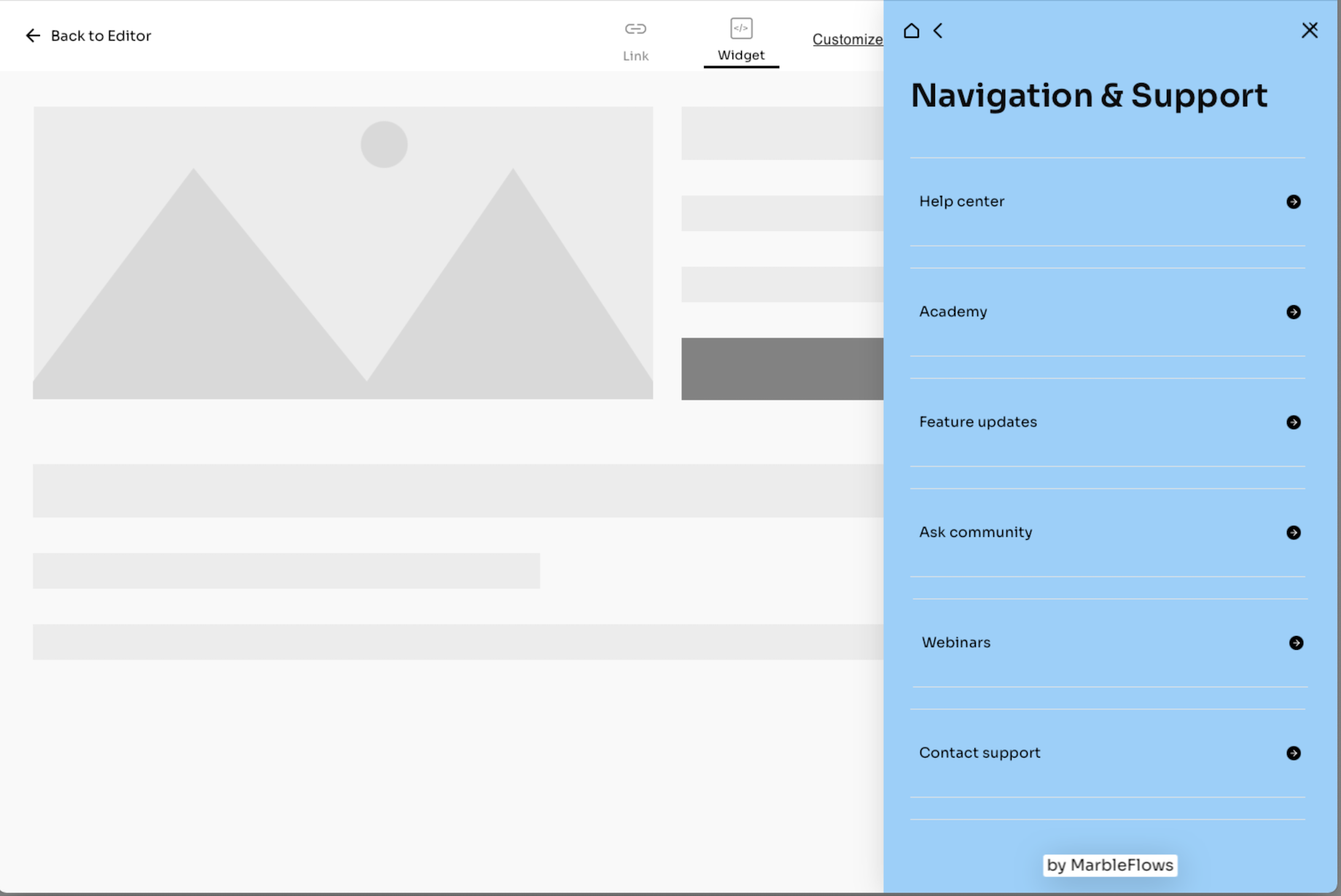 Navigation slider website